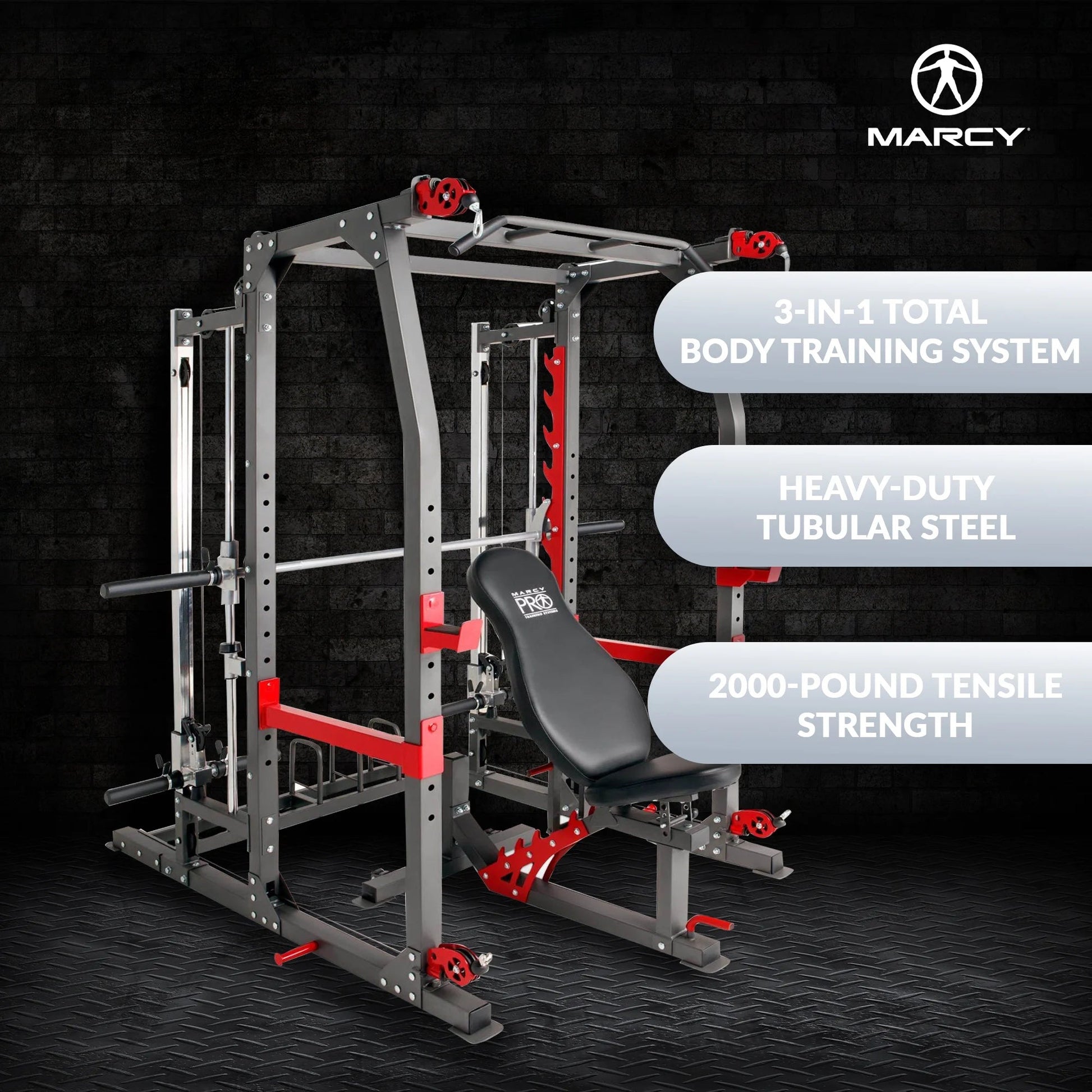 Ultimate Pro Smith Machine Weight Bench - Complete Home Gym for Total Body Workouts