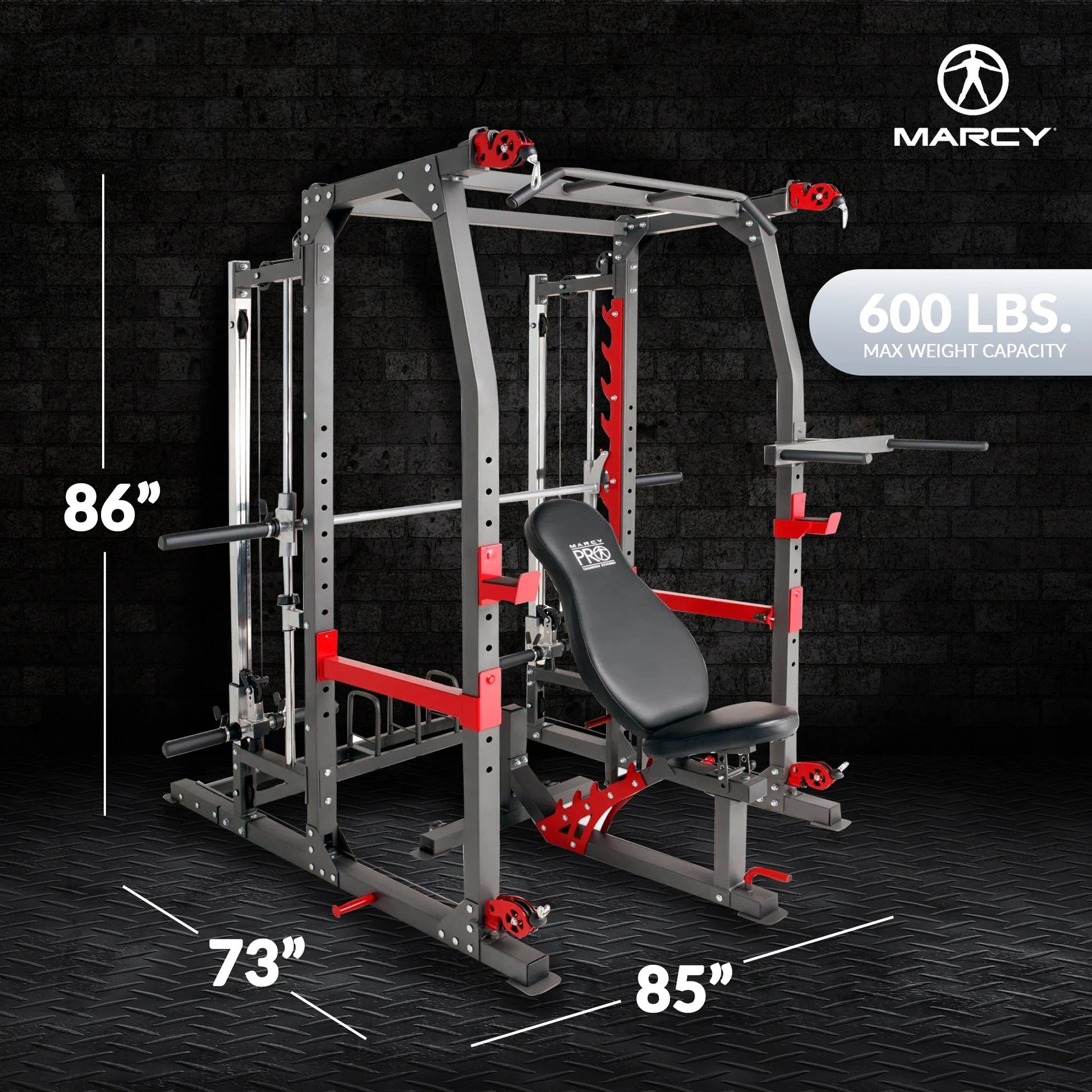 Ultimate Pro Smith Machine Weight Bench - Complete Home Gym for Total Body Workouts