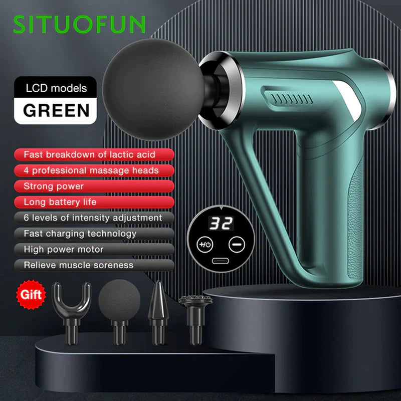 SITUOFUN 32-Level Deep Tissue Massage Gun for Ultimate Pain Relief and Relaxation - Perfect for Neck, Back, and Body Recovery