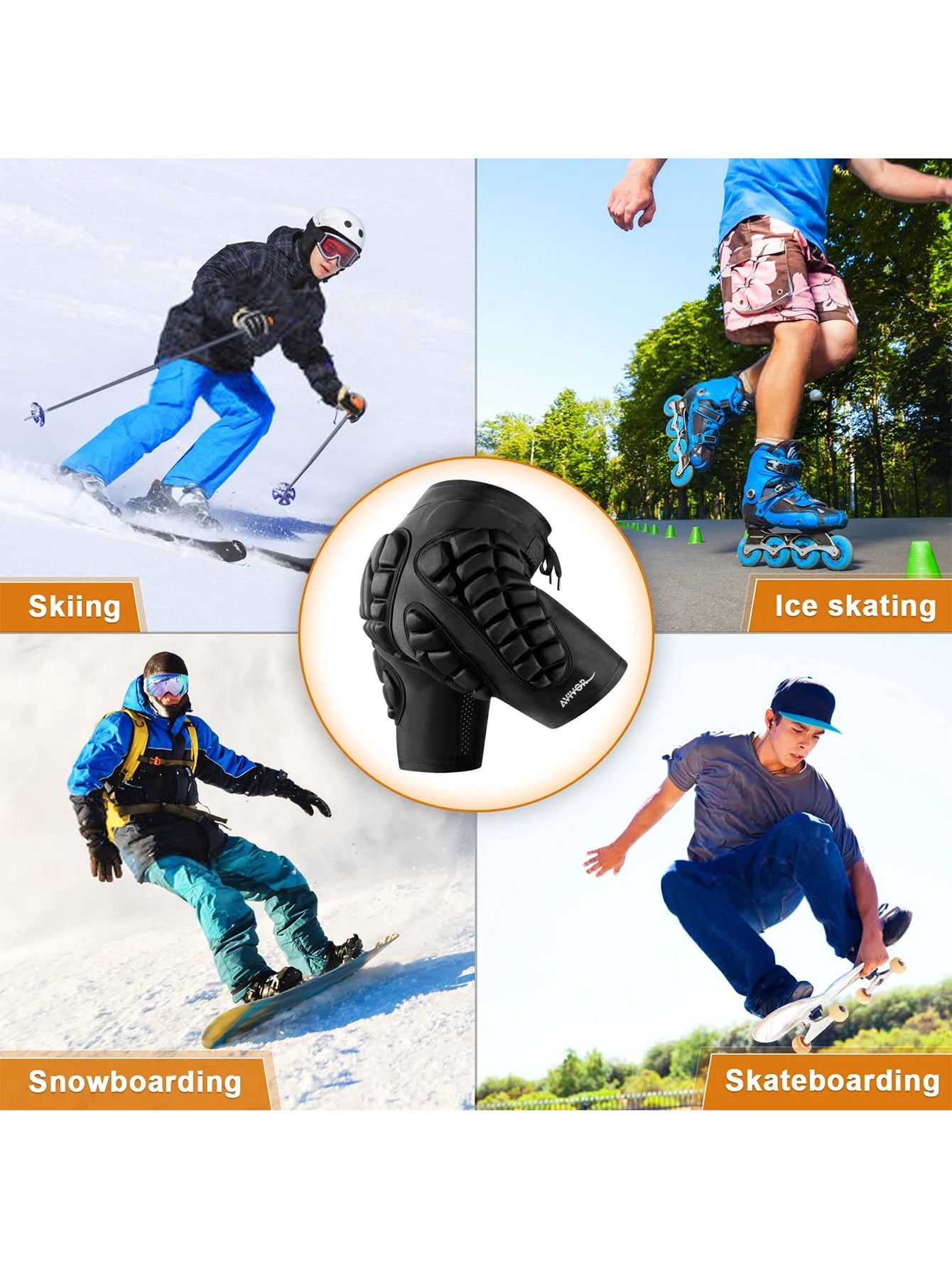 AVIVOR 3D Protective Padded Shorts for Ultimate Snowboard, Skate, and Ski Safety - Hip, Butt, and Tailbone Protection