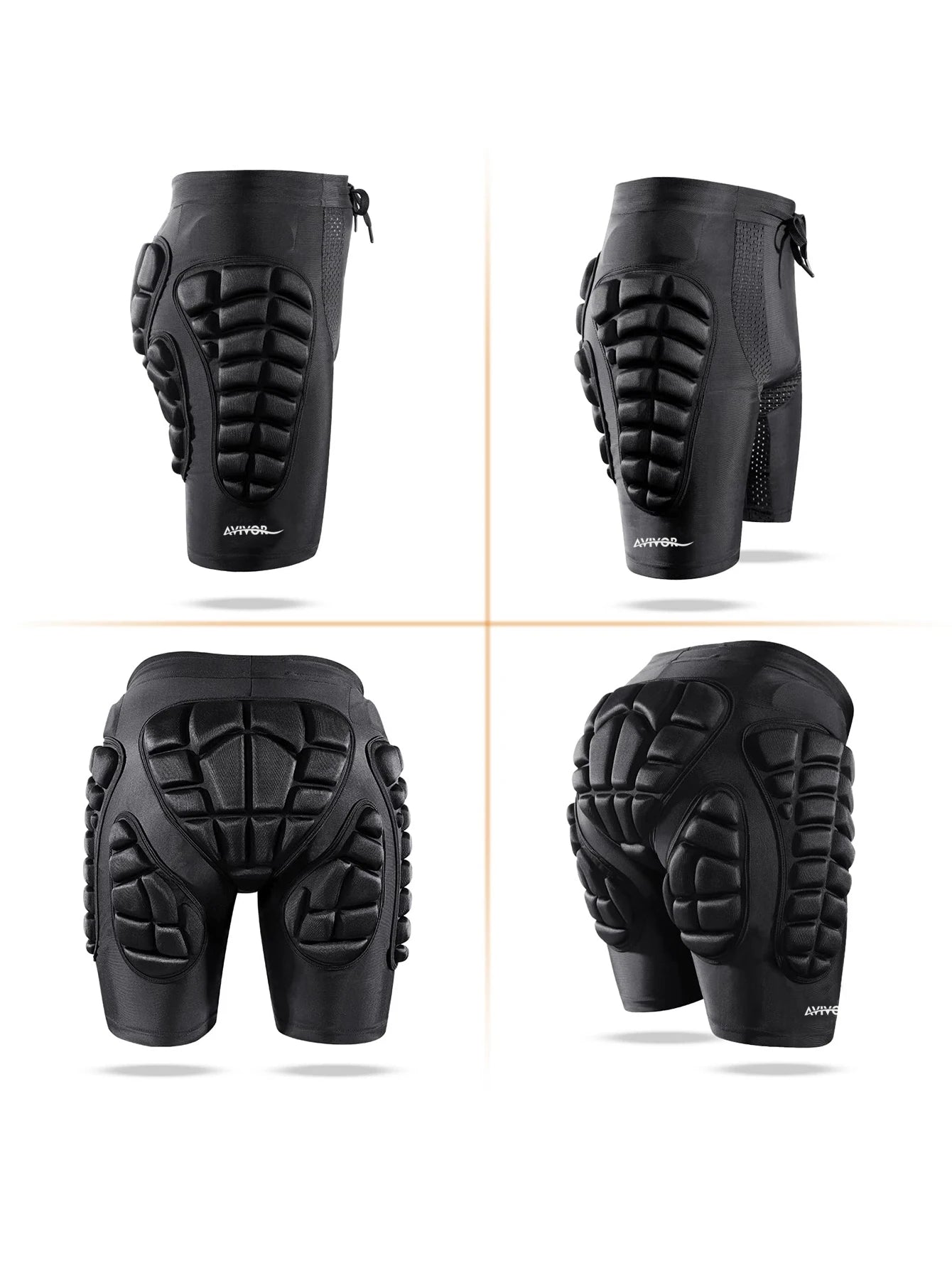 AVIVOR 3D Protective Padded Shorts for Ultimate Snowboard, Skate, and Ski Safety - Hip, Butt, and Tailbone Protection