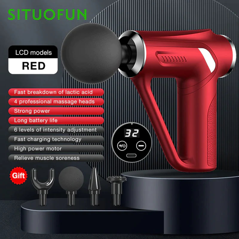 SITUOFUN 32-Level Deep Tissue Massage Gun for Ultimate Pain Relief and Relaxation - Perfect for Neck, Back, and Body Recovery