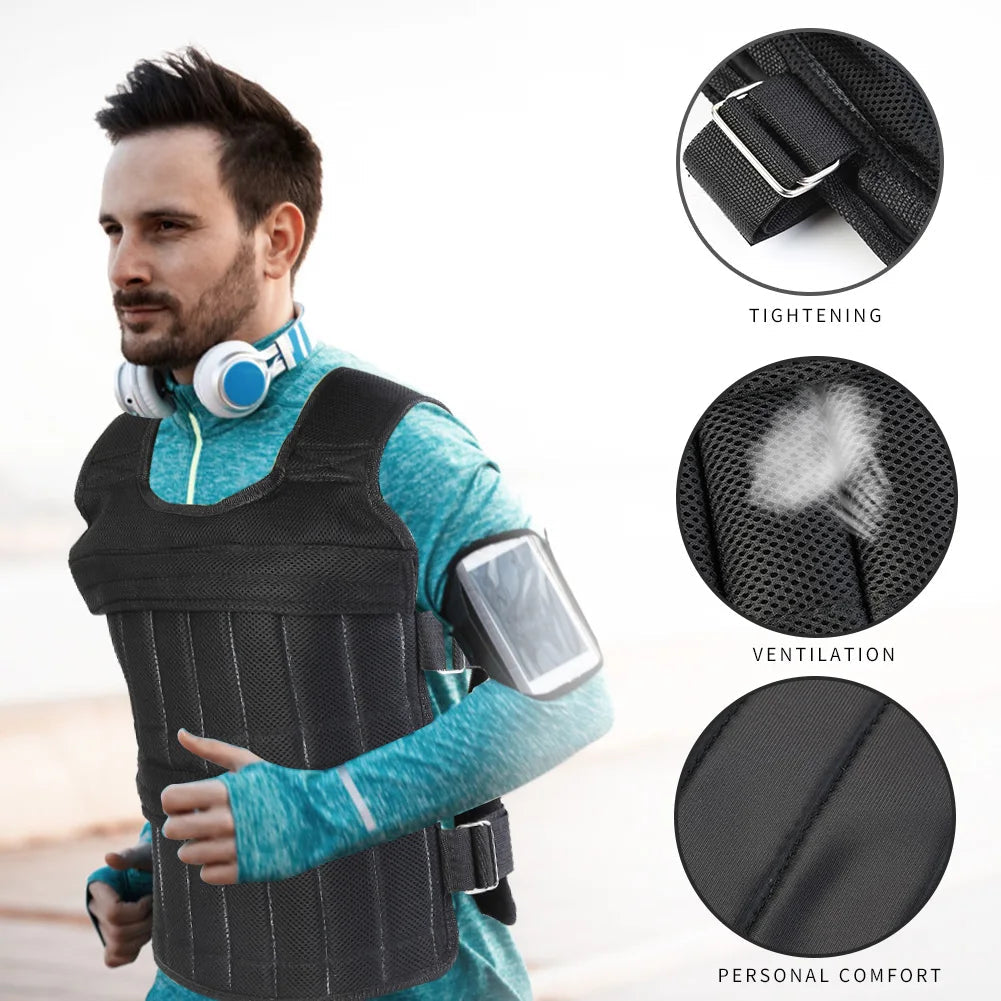 Adjustable Weight Vest for Running and Training - 3/15/20/35/50Kg Options